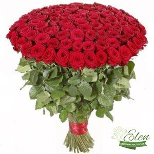 Букет из 101 красной розы - Цветочная мастерская Элен, доставка цветов Киев.