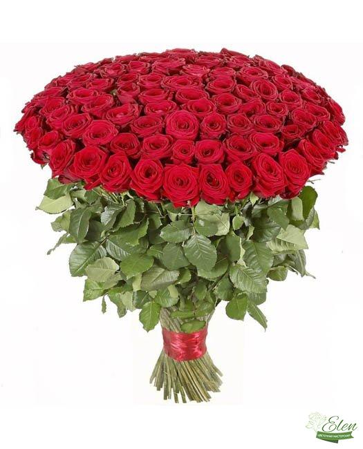 Букет из 101 красной розы - Цветочная мастерская Элен, доставка цветов Киев.