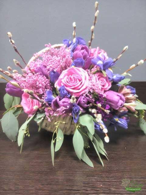 Розовое Облако Корзина цветов