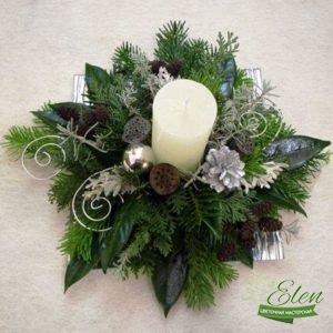 Подсвечник с цветами - доставка цветов Киев